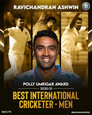 Ravichandran Ashwin Instagram - 🚨 𝗣𝗼𝗹𝗹𝘆 𝗨𝗺𝗿𝗶𝗴𝗮𝗿 𝗔𝘄𝗮𝗿𝗱 for the year 2020-21

Best International Cricketer - Men belongs to #TeamIndia all-rounder R Ashwin 🏆🙌

#NamanAwards | @rashwin99