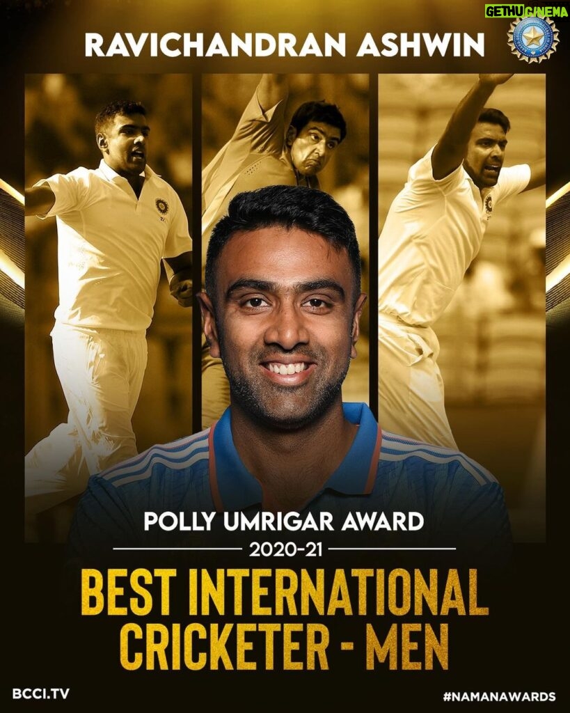 Ravichandran Ashwin Instagram - 🚨 𝗣𝗼𝗹𝗹𝘆 𝗨𝗺𝗿𝗶𝗴𝗮𝗿 𝗔𝘄𝗮𝗿𝗱 for the year 2020-21 Best International Cricketer - Men belongs to #TeamIndia all-rounder R Ashwin 🏆🙌 #NamanAwards | @rashwin99