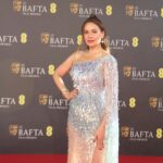 Raya Abirached Instagram - A beautiful night at the @bafta awards Wearing #serpenti #highjewelry pieces from @bulgari of course Dress by @georgeshobeika #StyledByCed @cedrichaddad Glan team 🩵🩵🩵 @eleniliatsoumakeup @stellatsiledaki Baftas