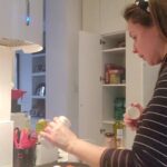 Raya Abirached Instagram – Haven’t posted about cooking in a while!
This is my own (very made up) recipe: Cauliflower Rice Chicken Curry with Coconut Cream 🥥 it’s very low carb, great protein, no added sugar & full of flavour.

Here is what i do:
-Stir fry diced onions
-Cut 1 aubergine in cubes & add to onions
-Slice 1 small cauliflower & put in a blender to make a rice
-When onions & aubergines are soft add the cauliflower rice, 500g of chicken, then tomato passata, two big spoons of coconut cream, a lot of paprika, a lot of mild curry powder, some salt, some garlic purée & stir it all until really mixed & creamy.
As soon as the chicken turns from pink to white on the inside, it’s ready to serve

Add a dollop of extra virgin olive oil & serve for 2 

صحتين :)