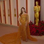 Raya Abirached Instagram - This dress has patiently been waiting for its #OscarMoment!✨ Thank you to my awesome team! #StyledByCedForOscars @cedrichaddad Jewelery @bulgari Dress @georgeshobeika Shoes @renecaovilla Hair @roykarame Makeup @bonnieelizwhite Love you @itsshireenietini Happy #Oscars Everyone! @theacademy @mbc2insta The Oscars Red Carpet