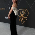 Raya Abirached Instagram - Last night at the #Emmys! In a fabulous @bulgari high jewelery necklace & ring with #fiorever earrings #StyledByCed @cedrichaddad Dress by @sandynourofficial Makeup by @bonnieelizwhite Hair by @_ellestyles Photos: AP images for the Television Academy @televisionacad