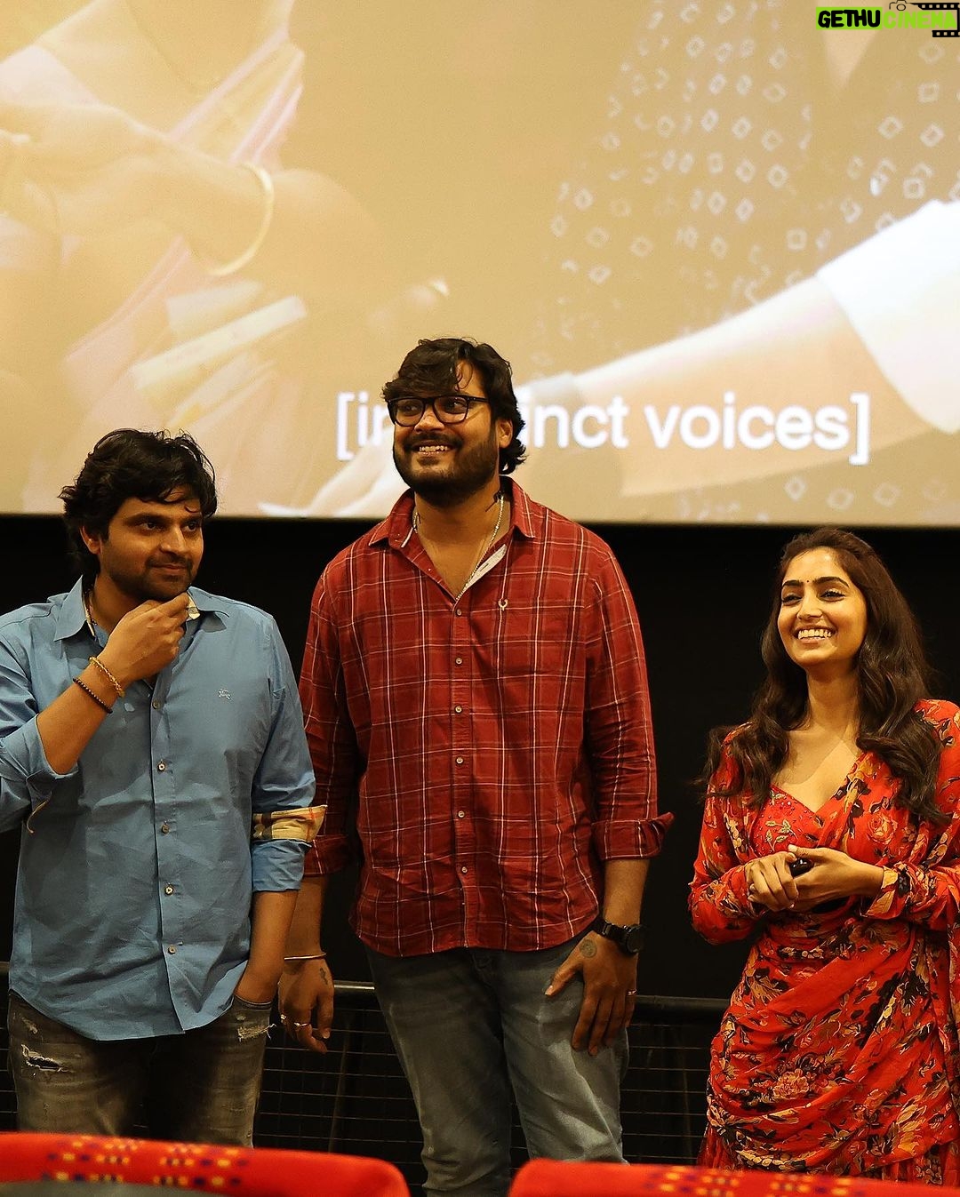 Reba Monica John Instagram - The three Musketeers of Samajavaragamana aka burra paadu as I call it. I don’t even know what that means but as we inch closer to the end of this sweeet hilarious journey; I’m not just taking back the best ‘director-hero-heroine’ combo but the best of friends and funniest, most memorable times. I don’t usually do this, that means it’s special no? ✨ Am I being cringe 😛 Samajavaragamana will be my happiest , favourite journey ! Thank you @sreevishnu29 @ramabbaraju. Okay Enough being nice for the day! #samajavaragamana #friendslikefamily