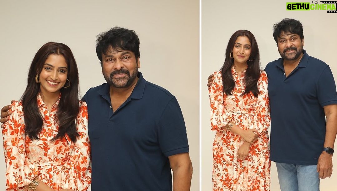 Reba Monica John Instagram - Such a privilege and honour to have met, spent time and have our trailer launched by Mega Star @chiranjeevikonidela Garu ππ€© in awe of his humility and simplicity. Thank you @anilsunkara1 @akentsofficial for making this happen. Alsooo, Trailer link in bio Samajavaragamana is yours from the 29th June. Save the date β¨