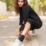 Reba Monica John Instagram - Get ready to experience the #DELECITY. This special pair features the prismatic Colors, reminiscent of the Aurora (Northern Lights) and Swarovski®️ crystal-adorned laces 💎 @onitsukatigerindia I mean, just look at them ✨ Clicks by @arunkummar_portraits MUH @shradhashenolikar #onitsukatigerindia #onitsukatigerofficial