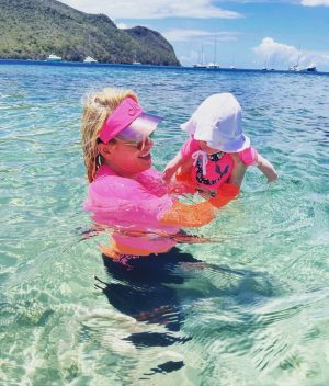 Rebel Wilson Instagram - Roycie’s first ever swim in the ocean 💙