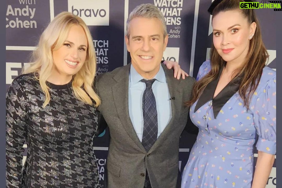 Rebel Wilson Instagram - Absolutely love @bravoandy and @lastweektonight ‘s John Oliver. So had a blast on WWHL @bravowwhl talking about my new dating app FLUID which is available for download now on the App Store 🌈 @fluiddating
