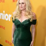 Rebel Wilson Instagram - Wearing custom @jasonwu at the SENIOR YEAR premiere 💚💛🤍💚💛🤍