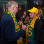 Rebel Wilson Instagram - With Australia’s Prime Minister @albomp cheering on @matildas 🐨 🦘 🐨 and had to mention that my Great Great Grandfather Dr Robert Stopford held the seat of Balmain as a politician in 1922 😘