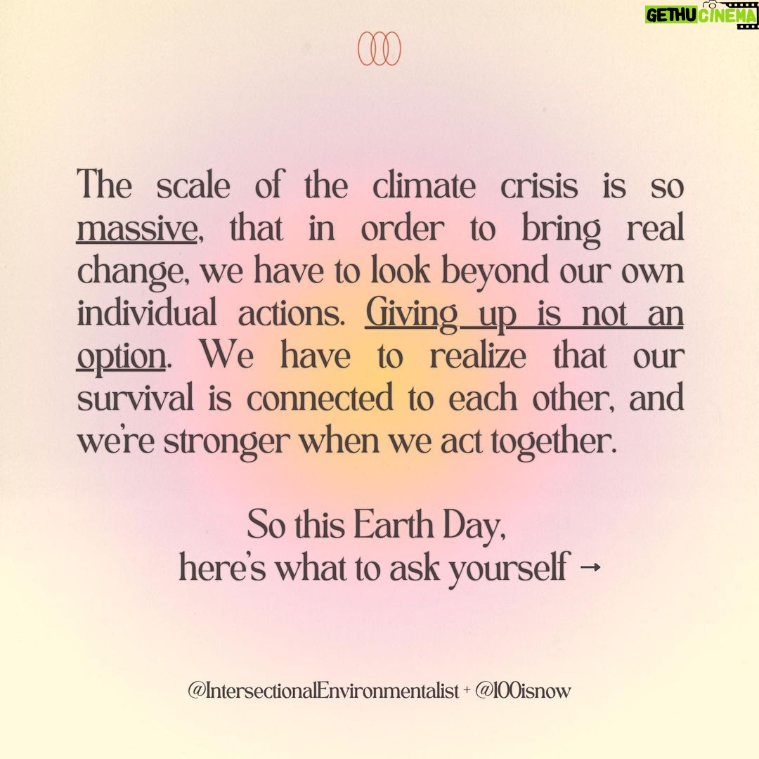 Regina Hall Instagram - To make progress on halting the worst of the climate crisis, we have to look beyond thinking about our individual behaviors and instead strengthen our communities, build solidarity and act together. What are you doing this Earth Day? #LetsCreateTheFuture Graphics from @100isNow and Intersectional Environmentalist