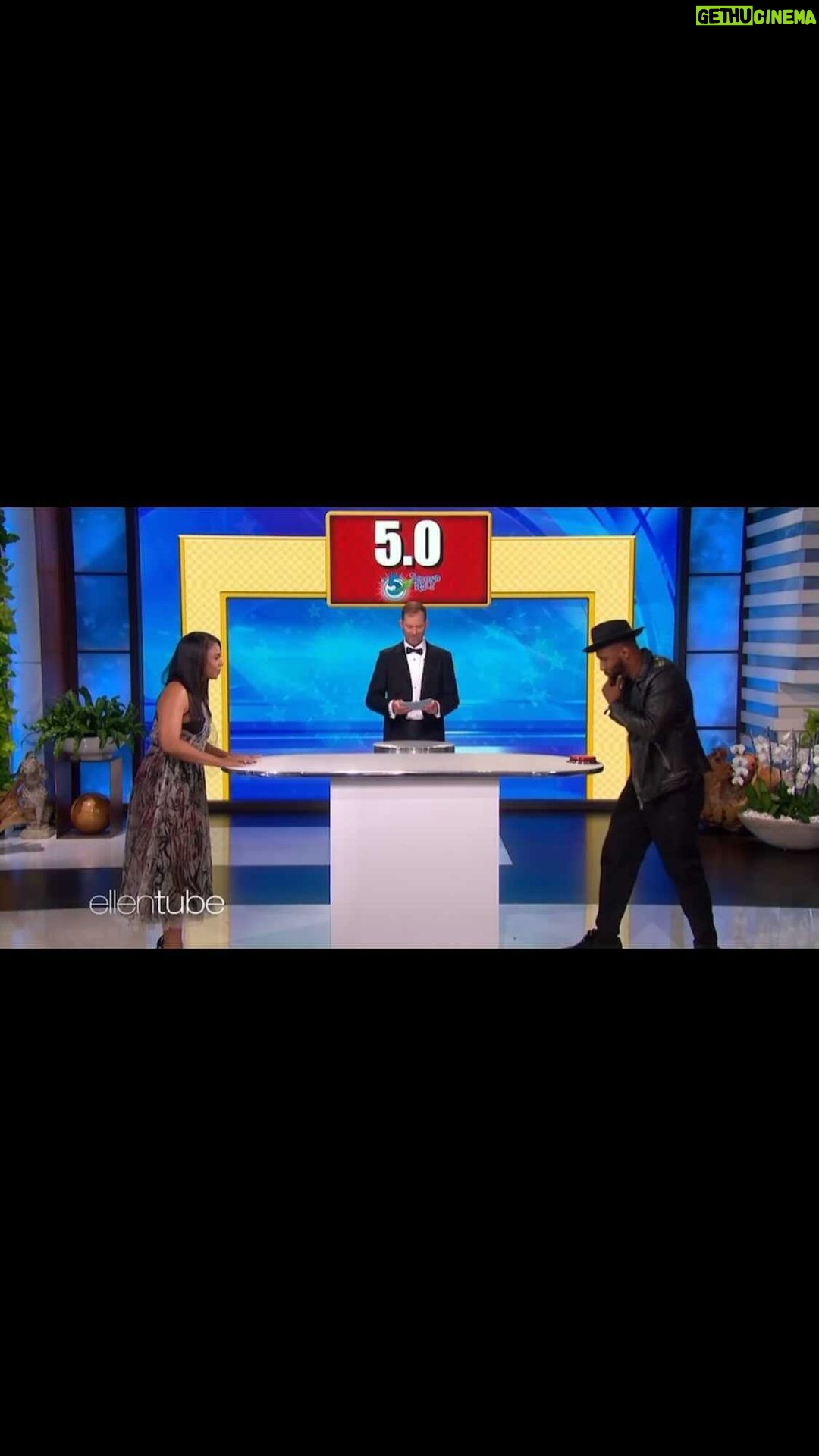 Regina Hall Instagram - Had fun hangin with @sir_twitch_alot on @theellenshow Catch the whole thing today at 3pm PST to see who won the 5 Second Rule π¬ Thank you to @lewinadavid and @realsabinejean for getting me all glammed up!