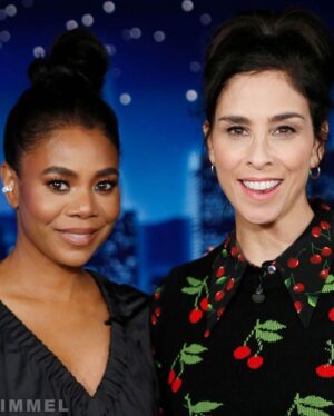 Regina Hall Instagram - Had the best time with @sarahkatesilverman tonight! #Kimmel #ABC @JimmyKimmelLive 

Thanks to the team for getting me together! 
makeup: @lewinadavid 
hair: @shornelll 
styling: @edmondalison