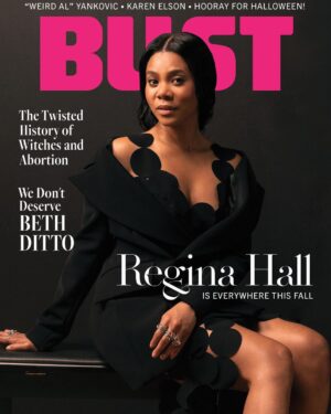 Regina Hall Instagram - Thank you @bust_magazine 
On stands September 1 🖤
📸 @liaclay 
👗 @marisa_ellison 
💄 @lewinadavid 
💇🏾‍♀️ @shornelll