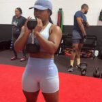 Reginae Carter Instagram – I know I’m teasing y’all but @whyifitin have some dope new sets coming soon 🔥🔥🔥 @wnmstudiossmyrna @teamweightnomore Gym class really kicked my ass lol ! I regret my breaks every time 😅