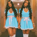 Remy Ma Instagram - Drop dead gorgeous! Me & my Amiga @iamjuju_ as The Grady Twins from “The Shining” Sidebar: Nahhh, we really dead pretty Double Sidebar:I told Ju we was gonna be these murdered twins from a scary movie and she immediately agreed even tho she never saw the movie. But if I added blood she added Gucci hair clips, i added veins & scratches she added busted down watches and high heels 😂…every hood chick needs a girly beautiful friend. #SheHasntDressedUpSinceABeingAKid #MyFavoriteHoliday #RemyMa