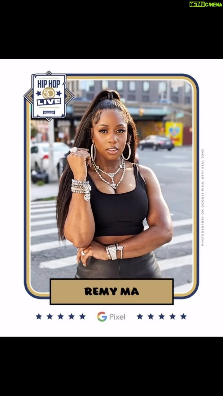 Remy Ma Instagram - #Ad My “baseball card” is 🔥 & Last week was AMAZINGGG! I performed and contributed to a part of history with some of the BEST to ever do it 🔥Words can’t describe what this means to me & for Hip Hop. It all happened at Yankee Stadium; Big Bronx ! Thank you to everyone @googlepixel_US @massappeal @hiphop50 #HipHop50 #RemyMa #Reminisce