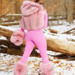 Remy Ma Instagram - Did somebody say it’s snowing ?❄️ 💕 @danielsleather Custom fur muff, leg warmers, & hooded shawl ! - hit him up for yours -Any color! 📸 @danielvasquezphotos #AllPinkEverything #RemyMa #ShesComing