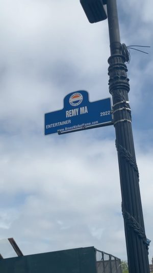 Remy Ma Instagram - Today I was given my own street sign in The Bronx! I’ve come so far from the girl that used to take the 6 train and ride the Bx22 bus. I’ve had to go to court across the street from where that sign is, I’ve lived in a shelter down the block from where that sign is, I’ve went to high school a few lights up from where that sign is, I debuted one of the biggest songs of my career is the stadium behind where that sign is… I appreciate & am so thankful for where I am, I wouldn’t change a thing about where I’ve come from, and I’m excited to see where I’m going 🙏🏽 Thank you Bronx Borough President, @msvanessa77 and Deputy Borough President @jpegnyc for this honor
Sidebar: I threw on my Prada “There’s No Place Like Home” heels 👠 
Double Sidebar: This for all the girls from the hood that look like me, that talk like me, that been through sh+t like me… ❤️
💋 #Reminisce #RemyMa 🗽🗽🗽