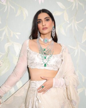Rhea Kapoor Instagram - An @anamikakhanna.in girl always.. 
nothing is more elegant than silver and white… 
Outfit custom @anamikakhanna.in 
Styling @rheakapoor and @manishamelwani 
Style team @sananver @junni.khyriem
Make up @makeupbyridhi
Hair  @komalvora_
photographer @dinesh_ahuja