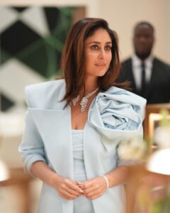 Rhea Kapoor Instagram - There is only one @kareenakapoorkhan 🩵 Styled with @shereenlovebug Dress : @luciferasecouture At @djwe.qa Glam @puneetbsaini Hair @miteshrajani Photo @rafidallo