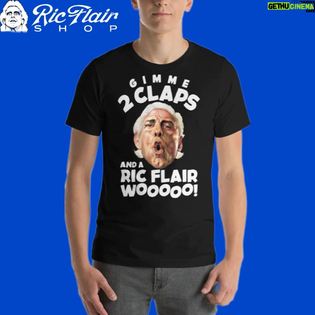 Ric Flair Instagram - It’s Super Bowl Sunday! Gimme 2 claps & a Ric Flair WOOOOO! Get the shirt today at RicFlairShop.com! #ricflairshop #ricflair #wrestling