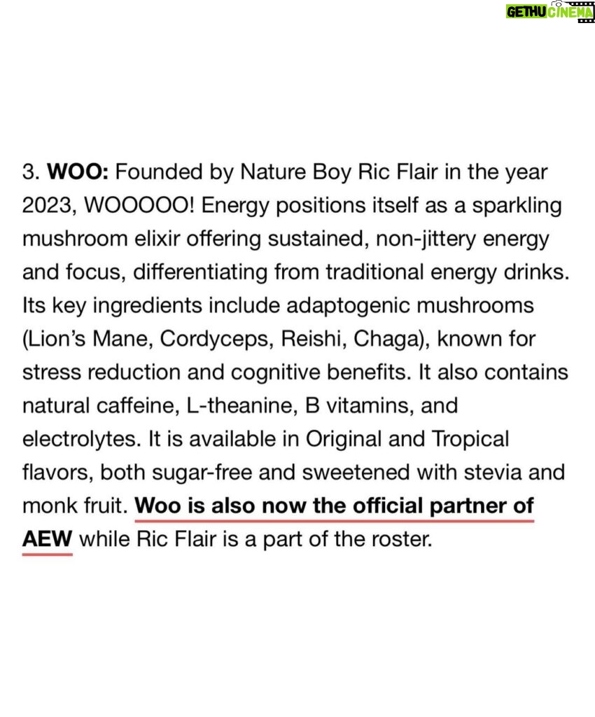 Ric Flair Instagram - The Healthiest & Obviously The Best Energy Drink Out There- @woooooenergy! WOOOOO!