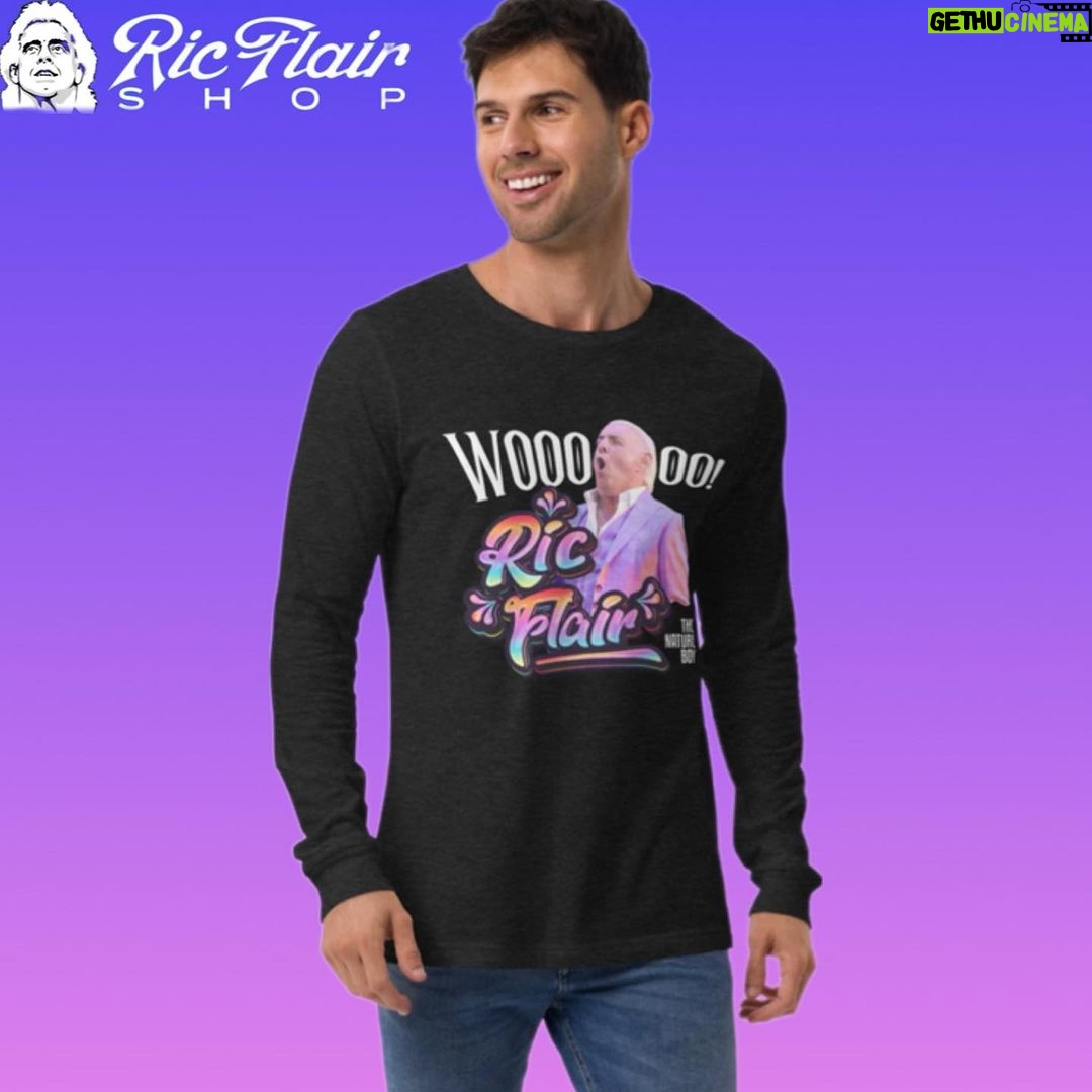 Ric Flair Instagram - Check out this Nature Boy @ricflairnatureboy long sleeve that’s available for purchase at RicFlairShop.com! #ricflairshop #ricflair #wrestling