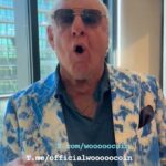 Ric Flair Instagram - "Hey there, wrestling fans! Do you want to win two tickets to AEW? WOOOOOO! Head over to the official WOOOOO Coin X account, where the Nature Boy Ric Flair himself—the Stylin', profilin', limousine riding, jet flying, kiss-stealing, wheelin' n' dealin' son of a gun—is giving you the chance to be a part of WOOOOO Coin, the hottest crypto around, and bag yourself those tickets. WOOOOOO! 💎🎟️ #WoooooCoin #AEW #CryptoRoyalty"
