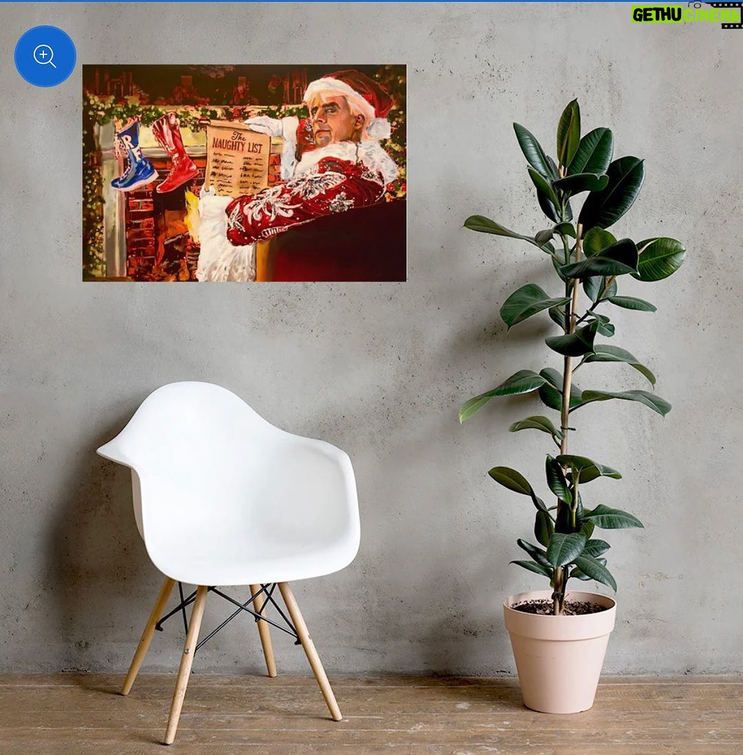Ric Flair Instagram - The perfect poster print to hang on your wall this holiday season! Check out the “Naughty Flair” Christmas art poster at RicFlairShop.com!