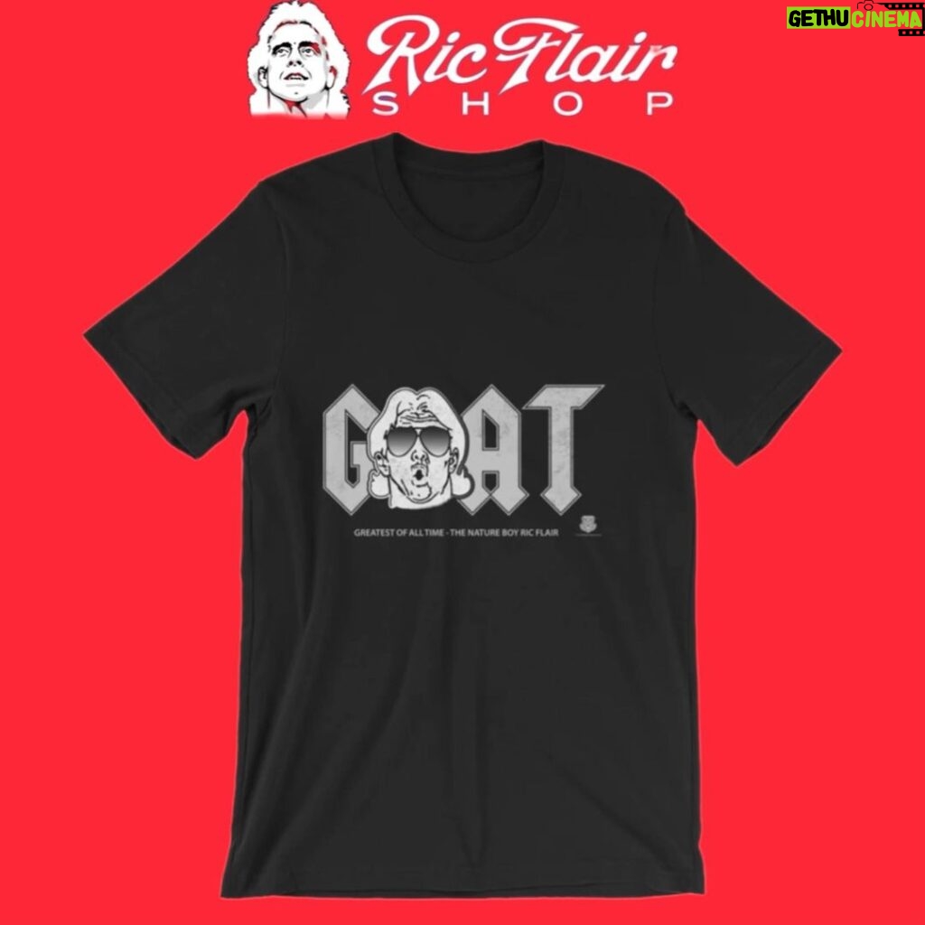 Ric Flair Instagram - @ricflairnatureboy is the GOAT! Grab the shirt today at RicFlairShop.com! #ricflairshop #ricflair #wrestling