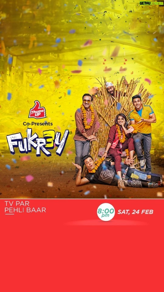 Richa Chadha Instagram - Lekar naya chumatkar, aa gayi hai fukron ki toli from Jamnapaar. Dekhiye #TVParPehliBaar, Fukrey 3, Sat, 24th Feb, raat 8 baje, sirf #ZeeCinema par. @zeecinema @pulkitsamrat @fukravarun @oyemanjot @pankajtripathi @therichachadha @mriglamba @excelmovies @ritesh_sid @faroutakhtar @vipulhappy @amalendu_dop @kassimjagmagia @vishalrr @imanojchouhan @aafilms.official @zeemusiccompany