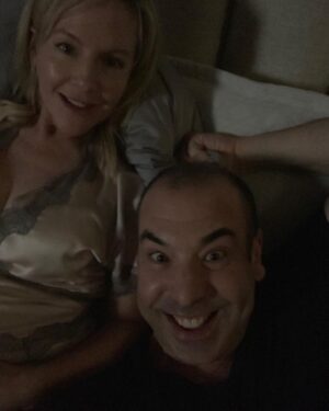 Rick Hoffman Instagram - Busom Buddies!! @suits_usa #suitsseason9 #finalseason