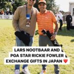 Rickie Fowler Instagram - Lars gave Rickie a signed baseball bat and Rickie gave Lars a pair of signed golf shoes 🤝