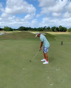 Rickie Fowler Instagram - What a day! I think we succeeded in the mix matched outfits and trying to look the part of playing lefty...I snuck out the win with a quality back nine to post 94...plenty more to be seen in my story!