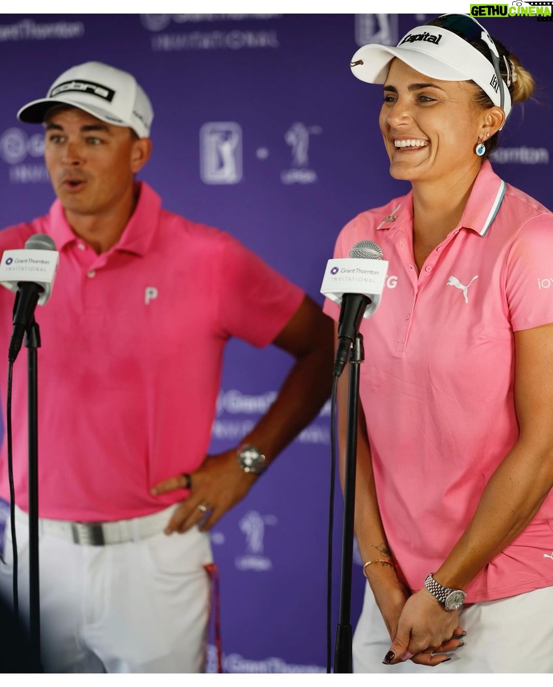 Rickie Fowler Instagram - Safe to say everyone had a great time at the inaugural @grantthorntoninv …thanks to @grantthorntonusa for an amazing week and for my partner dealing with all my imperfect shots @lexi …and to my ex partner @thejessicakorda for her team support on Sunday
