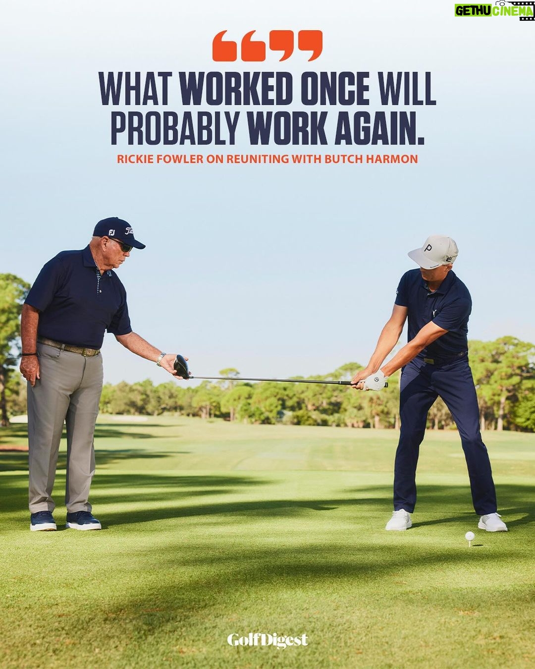 Rickie Fowler Instagram - Rickie Fowler found his swing again. 🔥 Our latest cover star shares how reuniting with legendary golf instructor Butch Harmon got him back to his winning ways. See how the power of Butch can help you too at the link in our bio.