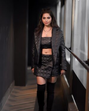 Ridheema Tiwari Instagram - Slaying like a BOSS or not ? 

Styled by @instylewithaditi 
Outfit @sandsfashionhouse 
Neckpiece @solikocommunications 
Earring @justlilbling
Boots @londonrag_in 
📸 : @kunal_mohite_photography 
💄: @shivani_makeup_and_hairstylist 
Hair : @makeuphair_by_surekhas 
Location : @blanco_bandra 

#ootd #potd #ridhiematiwari #blackismyhappycolor