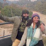 Ridheema Tiwari Instagram - Safari mode ON 🤷🏻‍♀️ With @jaskaransinghgandhi 🫶 Managed by : @matsya_media PR : @pr365_pr 📸 : @sardarji_preetwalia #thegoldentusk #neveradullmoment #ridhiematiwari #jaskaransinghgandhi #jimcorbett #intothewild #junglesafari The Golden Tusk, Jim Corbett National Park