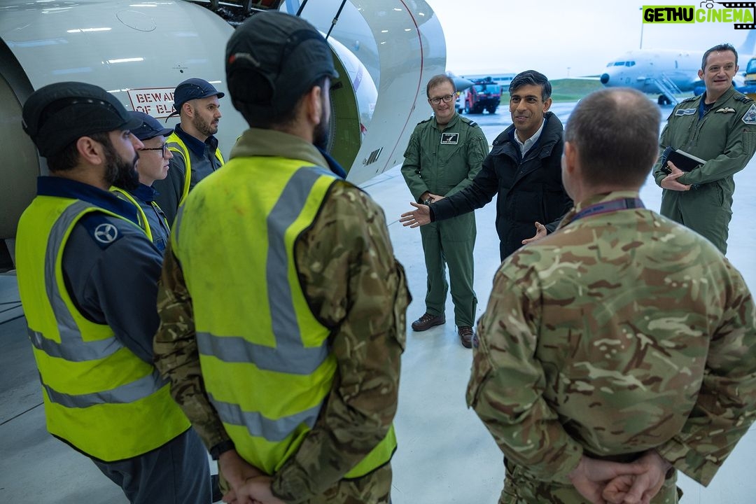 Rishi Sunak Instagram - I will always back our Armed Forces. That’s what I told our airmen and women today at RAF Lossiemouth. To everyone protecting us on land, at sea and in the air - thank you. Your service is an inspiration to us all.