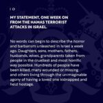Rishi Sunak Instagram - I stand with you, the British Jewish community, and I will do everything I possibly can to protect you. To those trying to stir up tensions online and on our streets with intimidating behaviour and shameful antisemitism, I say this: Not here. Not in Britain. Not in our country.