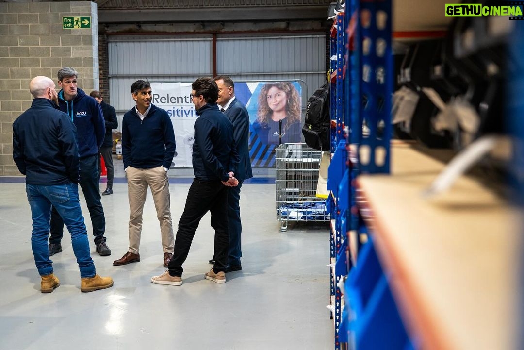 Rishi Sunak Instagram - Great to be in Brockholes today to speak with the @accucomponents team about our latest tax cut for workers. This expanding business is creating quality local jobs and shows our plan for the economy is working - delivering a brighter future for families across the Colne & Holme valleys and Lindley.