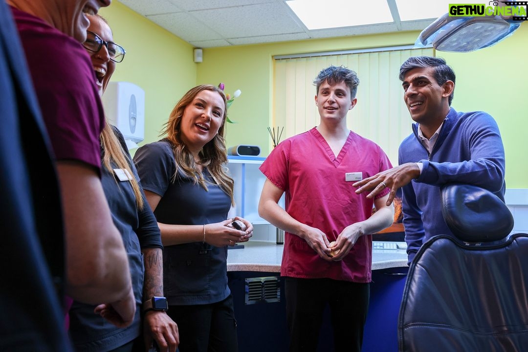 Rishi Sunak Instagram - I want everyone to be able to get a dentist appointment when they need one. In Newquay today I spoke to local dentists about how we’re supporting them to make that happen. We’ll deliver an extra 2.5 million dentist appointments over the next year - making sure those who need an appointment most get the care they need.