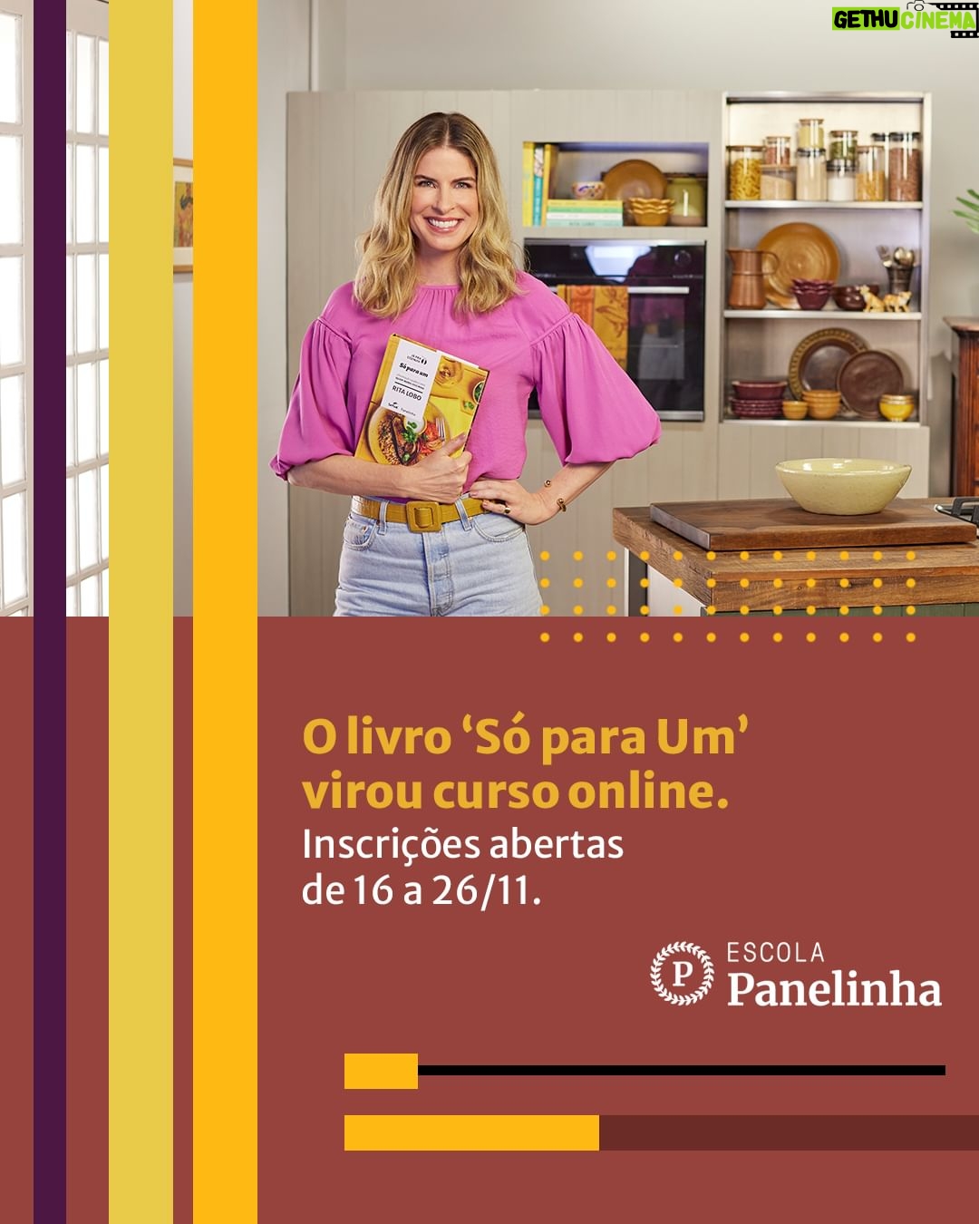 Rita Lobo Instagram - Ficou sabendo? Aquele livro que eu adoro, o Só para Um, virou um curso online cheio de recursos diferentes e está chegando na #EscolaPanelinha. As inscrições vão ser abertas na próxima quinta (16/11). Quer ser meu aluno? Já marca no alarme do celular! Pra conhecer o curso agora, antes do lançamento, dá um pulo no Panelinha.com.br Não vai faltar ideia pros solteiros resolverem a vida na cozinha.