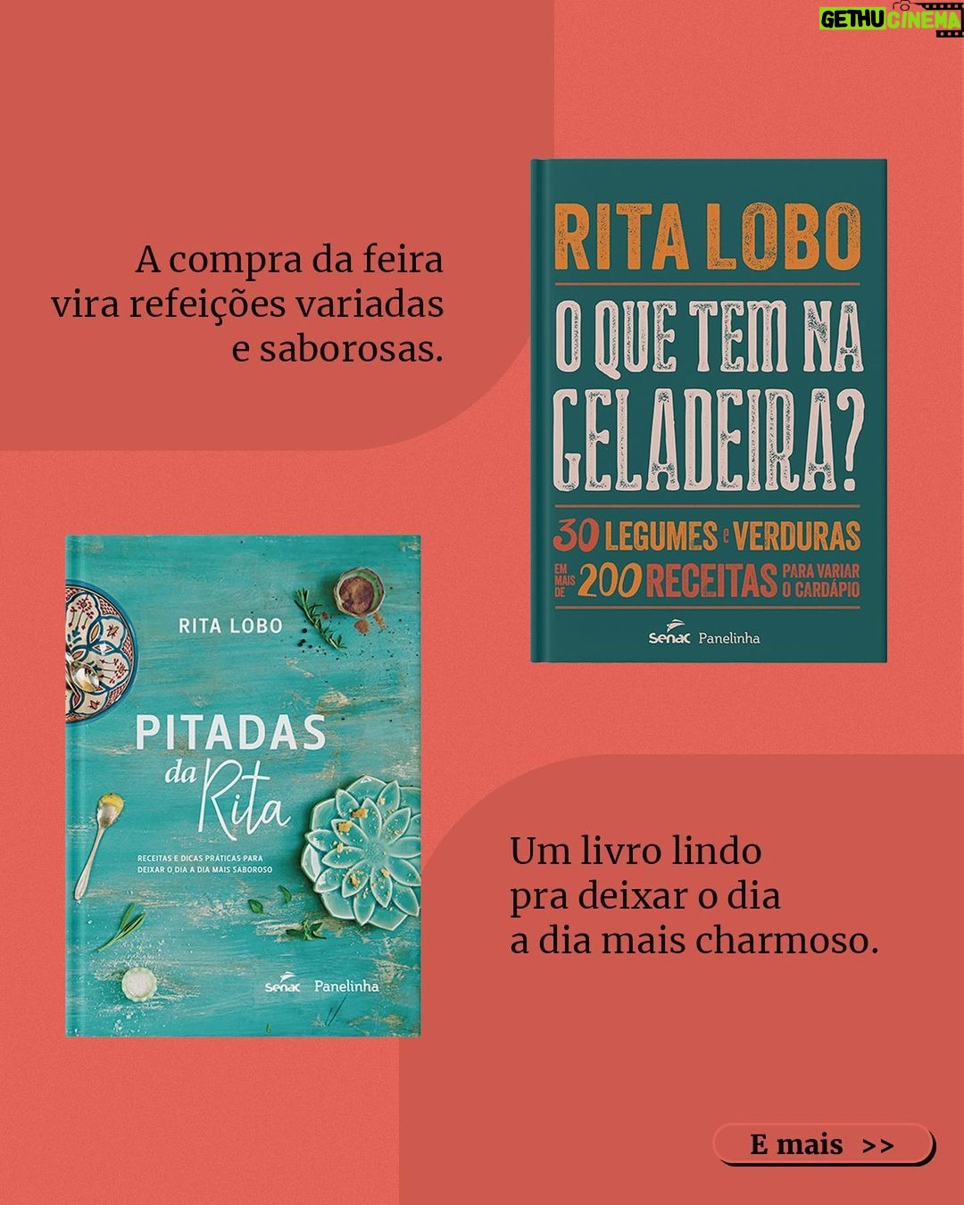 Rita Lobo Instagram - Hoje é Dia Nacional do Livro. Dê uma olhada nos títulos da Editora Panelinha e descubra quais combinam mais com você! - Tá começando a cozinhar? ‘Rita, help!’ - Quer aprender novas técnicas culinárias? ‘Cozinha Prática’ - Tem companhia do @? Vai de ‘Cozinha a quatro mãos’ - Cozinha só pra si? ‘Só para um’ - Tem criança na fase da introdução alimentar? ‘Comida de bebê’ - Curte receber? ‘Cozinha de estar' - Quer preparar pães no dia a dia? ‘Direto ao pão’ - Um toque de glamour? ‘Pitadas’ - Vai dar um pulo na feira? ‘O que tem na geladeira?’ - Quer descobrir os segredos dos pães caseiros? ‘Pão Nosso’ - Quer um pouco de tudo isso? ‘Panelinha - receitas que funcionam’ Todos os livros da Editora Panelinha são publicados em parceria com a @editorasenacsp e estão à venda nas principais livrarias físicas e online do país! No Panelinha.com.br, você encontra mais informações sobre eles.