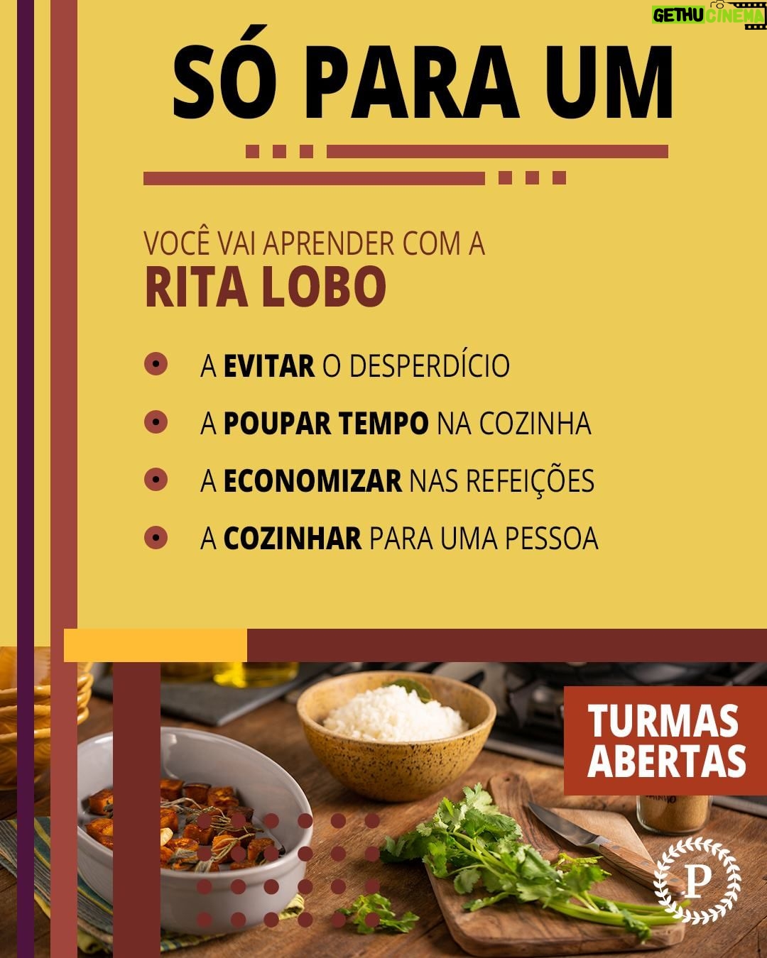 Rita Lobo Instagram - Vem ser meu aluno! A Escola Panelinha está com as matrículas abertas de três cursos desenvolvidos em parceria com o @senacsaopaulo: - Só Para Um: o guia pra transformar a alimentação de quem mora sozinho - Aprenda a Temperar: perfeito pra aprofundar o conhecimento no uso das ervas e hortaliças - Pê-efe Saudável: a fórmula descomplicada da Rita Lobo para resolver o seu dia a dia E, olha, não faltam motivos para você se inscrever. Os cursos contam com um conteúdo aprofundado e a minha didática pra mudar a sua relação com a alimentação. Totalmente online, eles têm videoaulas, receitas, exercícios e material de apoio com informações para iniciantes e quem já é fera na cozinhança. Não deixa pra depois! As inscrições só ficam abertas até segunda-feira. Acesse o site Panelinha pra ver todas as informações e fazer a sua inscrição! #RitaLobo #EscolaPanelinha #ComidaDeVerdade