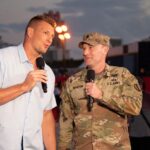 Rob Gronkowski Instagram - Our country has so many talented soldiers, we should all be proud to have them protecting us here in the United States and be thankful for their sacrifices. Memorial Day is about honoring and remembering the men and women who made the ultimate sacrifice while serving our country, and we should be doing this not just yesterday, but everyday. This past Memorial Day Weekend, I had the honor of hosting the “Salute to Service” @airandseashow, where I got to honor so many current troops for all their hard work and commitment to our country. With that being said, I got to meet Lieutenant Colonel Doug Morton. Doug gave me the honor of receiving a memorial bracelet in remembrance of one of the fallen soldiers who his team lost in combat overseas in 2009. The soldier’s name was Robert Sanchez. Thank you for all you did for our country Robert Sanchez, you made the ultimate sacrifice for us to live our best lives safely as possible. We will never forget 🇺🇸 and I will wear this in honor of you and of all who made the ultimate sacrifice. Miami Beach, Florida