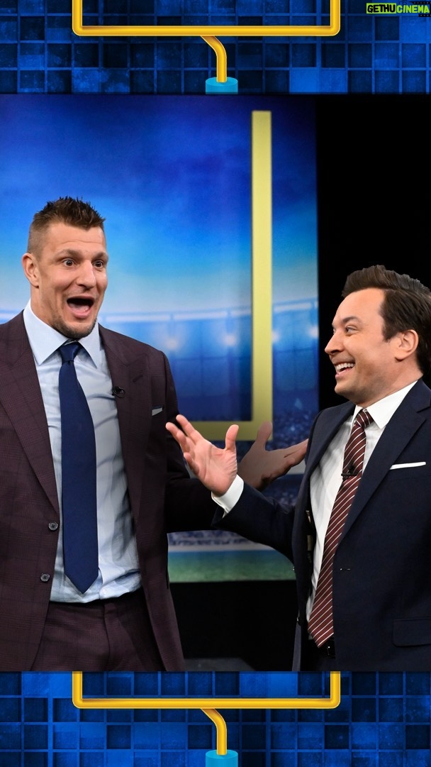 Rob Gronkowski Instagram - Random Object Field Goal Contest w/ @gronk! #FallonTonight The Tonight Show Starring Jimmy Fallon