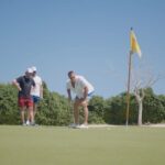 Rob Gronkowski Instagram - When Happy meets Shooter …you score game tying shots! P.S. my favorite movie is Happy Gilmore so I will ALWAYS putt like this! Just need my hockey stick next time 🏒 #hockey #golf #nhl #shooter