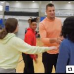 Rob Gronkowski Instagram - Man I love surprising people. Especially when it’s for the kids. To the Hopkins High girls athletics teams: Gronk Nation Youth Foundation still supports you, even though you kicked our butts in bball 😂 Hopkins High School