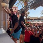 Rob Gronkowski Instagram - What happens at Gronk Beach stays at GRONK BEACH 🏖 so come party with us in Vegas the day before the Big Game by entering @voomerangcom to win VIP tickets to our party, flights, accommodations, and a signed football for you and your friend NOW!!! The sweepstakes closes tomorrow February 4th at 11:59pm so GO GO GO !!!! Meet you on the dance floor !!! Enter at the link in our bio 🥳